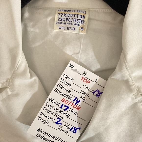 𝅺VINTAGE 70’s white sleeveless‎ romper shorts Size 8  126 36” chest. NWT - Picture 5 of 5